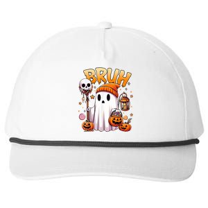 Bruh Ghost Halloween Cute Ghost Trick Or Treat Snapback Five-Panel Rope Hat