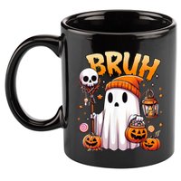 Bruh Ghost Halloween Cute Ghost Trick Or Treat 11oz C Handle Ceramic Mug