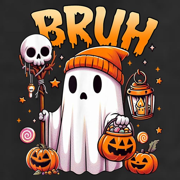 Bruh Ghost Halloween Cute Ghost Trick Or Treat 11oz C Handle Ceramic Mug