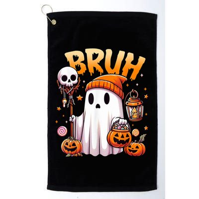 Bruh Ghost Halloween Cute Ghost Trick Or Treat Golf Towel