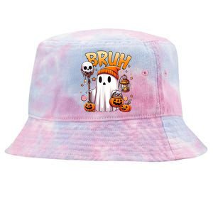 Bruh Ghost Halloween Cute Ghost Trick Or Treat Tie-Dyed Bucket Hat