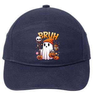 Bruh Ghost Halloween Cute Ghost Trick Or Treat 7-Panel Snapback Hat