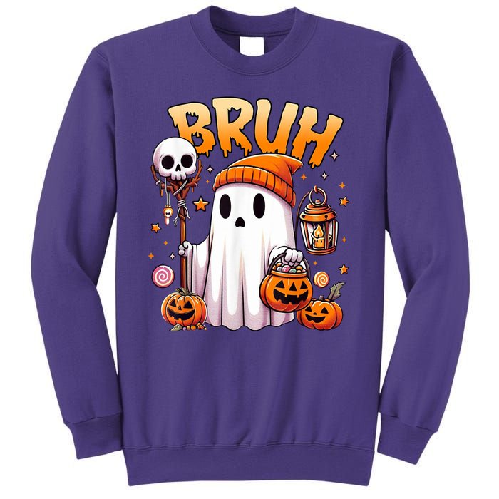 Bruh Ghost Halloween Cute Ghost Trick Or Treat Sweatshirt