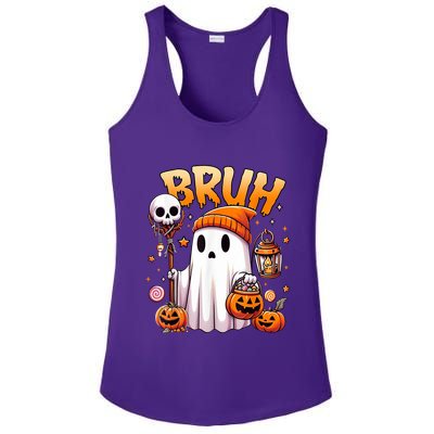 Bruh Ghost Halloween Cute Ghost Trick Or Treat Ladies PosiCharge Competitor Racerback Tank