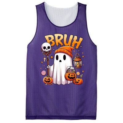 Bruh Ghost Halloween Cute Ghost Trick Or Treat Mesh Reversible Basketball Jersey Tank