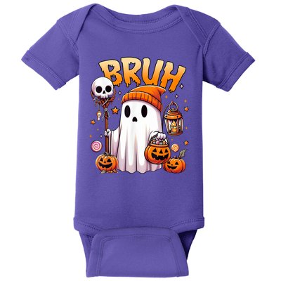 Bruh Ghost Halloween Cute Ghost Trick Or Treat Baby Bodysuit