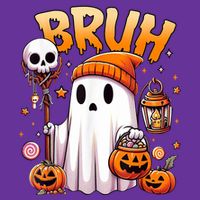 Bruh Ghost Halloween Cute Ghost Trick Or Treat Baby Bodysuit