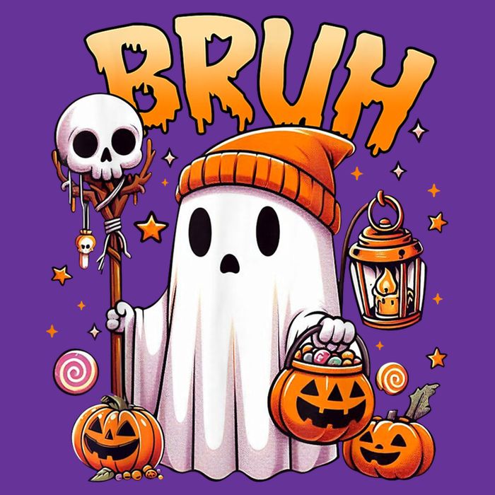 Bruh Ghost Halloween Cute Ghost Trick Or Treat Baby Bodysuit