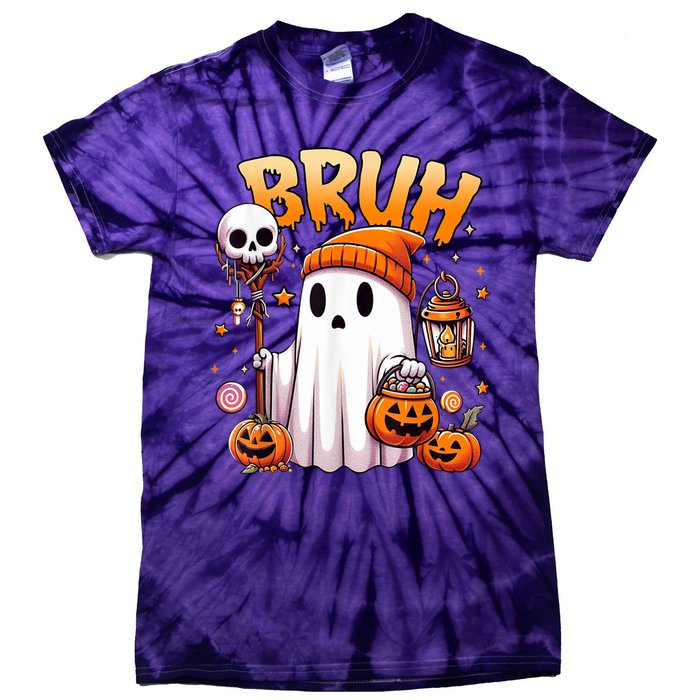 Bruh Ghost Halloween Cute Ghost Trick Or Treat Tie-Dye T-Shirt