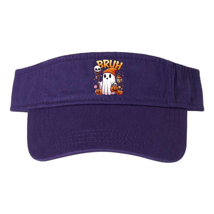 Bruh Ghost Halloween Cute Ghost Trick Or Treat Valucap Bio-Washed Visor