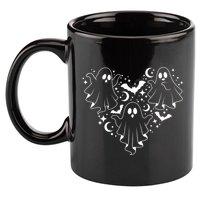 Boo Ghost Heart Halloween Festive 11oz C Handle Ceramic Mug