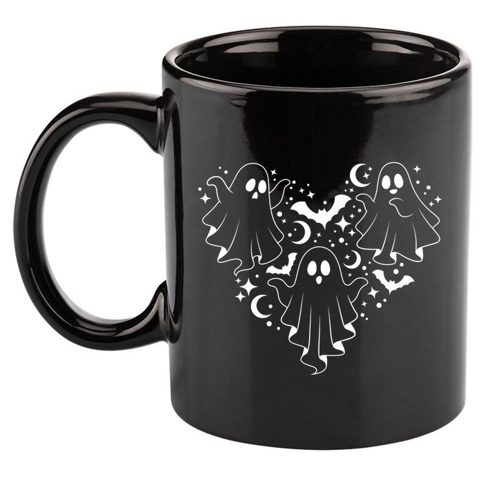 Boo Ghost Heart Halloween Festive 11oz C Handle Ceramic Mug