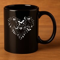 Boo Ghost Heart Halloween Festive 11oz C Handle Ceramic Mug