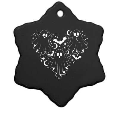 Boo Ghost Heart Halloween Festive Ceramic Star Ornament