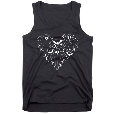 Boo Ghost Heart Halloween Festive Tank Top
