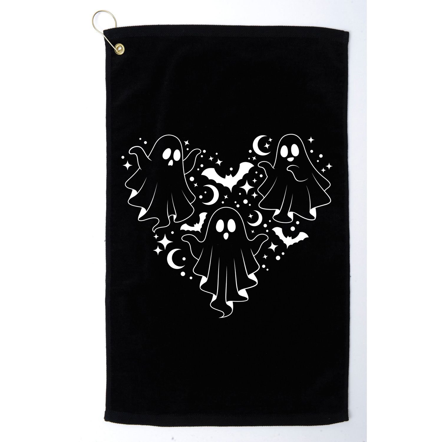 Boo Ghost Heart Halloween Festive Golf Towel