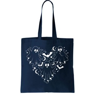 Boo Ghost Heart Halloween Festive Tote Bag