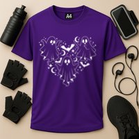 Boo Ghost Heart Halloween Festive Cooling Performance Crew T-Shirt