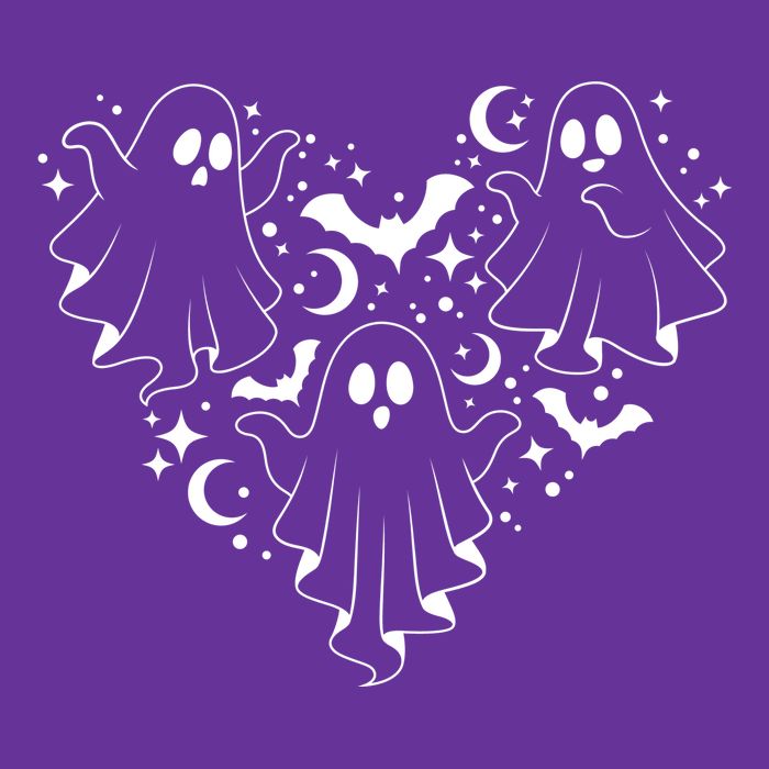Boo Ghost Heart Halloween Festive Cooling Performance Crew T-Shirt