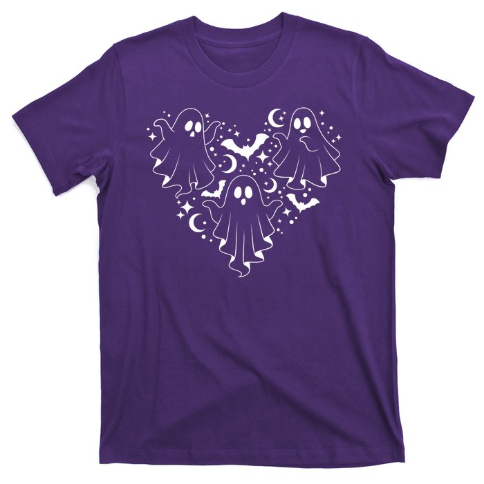 Boo Ghost Heart Halloween Festive T-Shirt