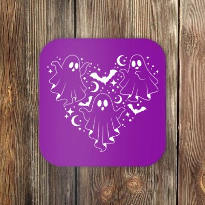 Boo Ghost Heart Halloween Festive Coaster