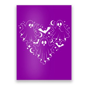 Boo Ghost Heart Halloween Festive Poster