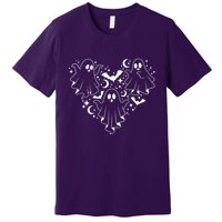Boo Ghost Heart Halloween Festive Premium T-Shirt