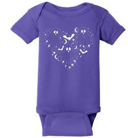 Boo Ghost Heart Halloween Festive Baby Bodysuit