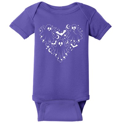 Boo Ghost Heart Halloween Festive Baby Bodysuit