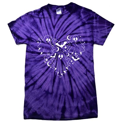 Boo Ghost Heart Halloween Festive Tie-Dye T-Shirt