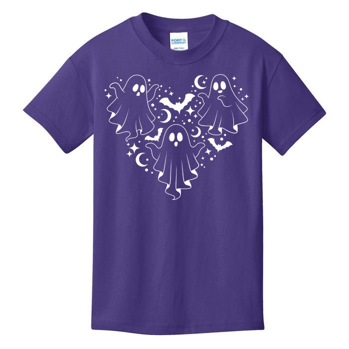 Boo Ghost Heart Halloween Festive Kids T-Shirt