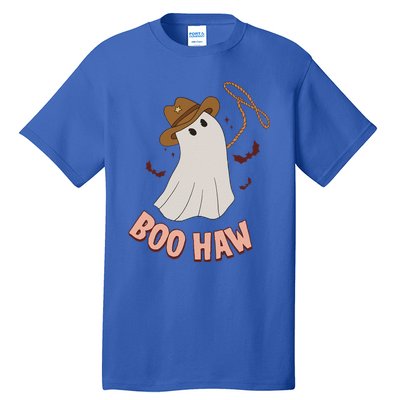 BooHaw Ghost Halloween Cowboy Cowgirl Costume Retro Tall T-Shirt