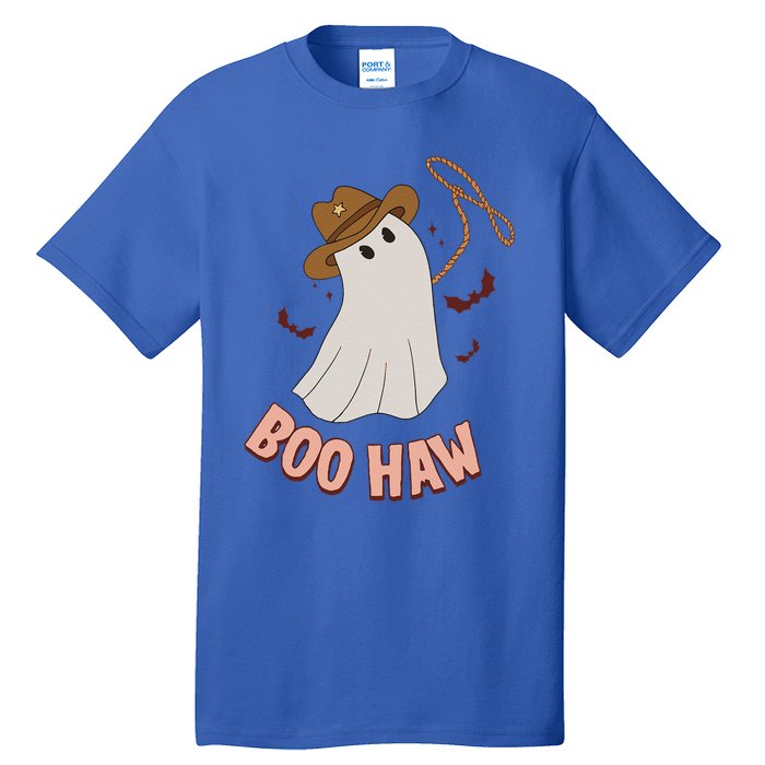 BooHaw Ghost Halloween Cowboy Cowgirl Costume Retro Tall T-Shirt