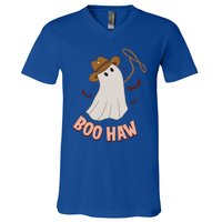 BooHaw Ghost Halloween Cowboy Cowgirl Costume Retro V-Neck T-Shirt