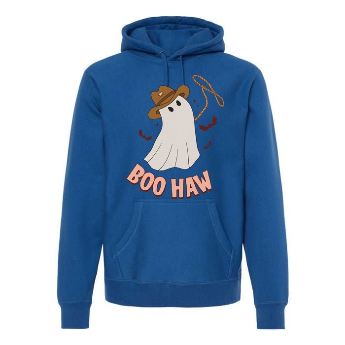 BooHaw Ghost Halloween Cowboy Cowgirl Costume Retro Premium Hoodie