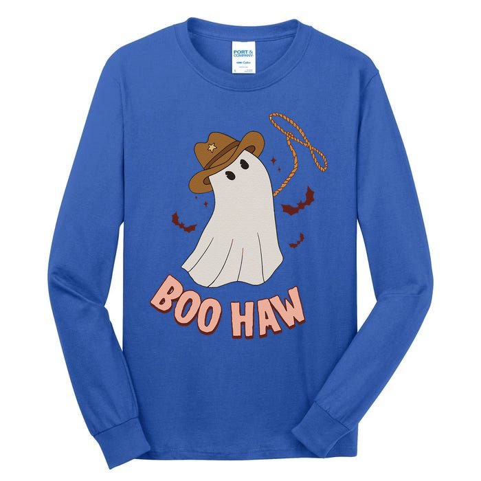 BooHaw Ghost Halloween Cowboy Cowgirl Costume Retro Tall Long Sleeve T-Shirt