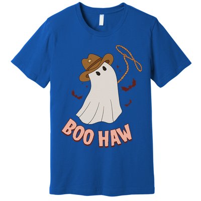 BooHaw Ghost Halloween Cowboy Cowgirl Costume Retro Premium T-Shirt