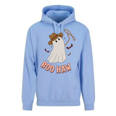 BooHaw Ghost Halloween Cowboy Cowgirl Costume Retro Unisex Surf Hoodie