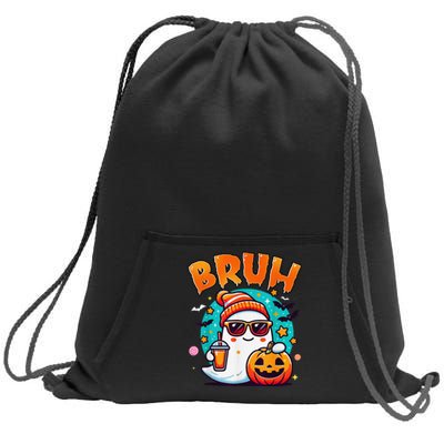 Bruh Ghost Halloween Cute Ghost Trick Or Treat Candy Sweatshirt Cinch Pack Bag