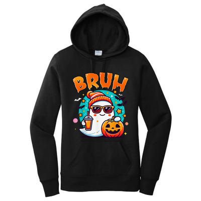 Bruh Ghost Halloween Cute Ghost Trick Or Treat Candy Women's Pullover Hoodie