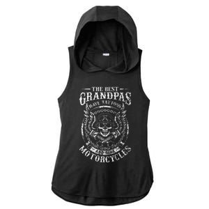 Best Grandpas Have Tattoos And Ride Motorcycles Biker Biking Ladies PosiCharge Tri-Blend Wicking Draft Hoodie Tank