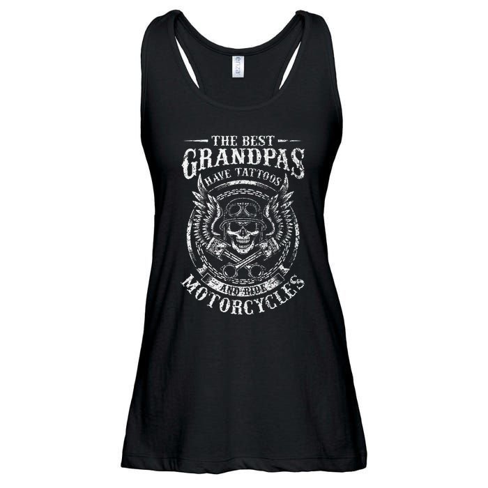 Best Grandpas Have Tattoos And Ride Motorcycles Biker Biking Ladies Essential Flowy Tank