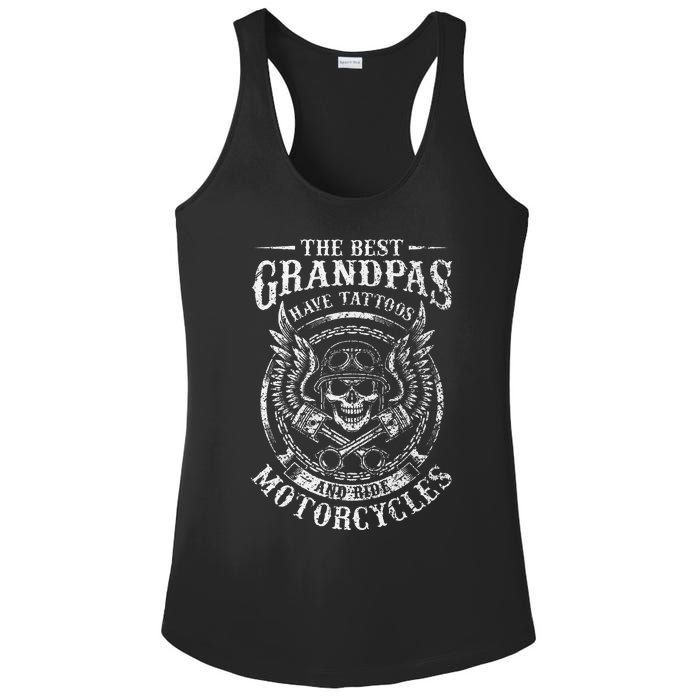 Best Grandpas Have Tattoos And Ride Motorcycles Biker Biking Ladies PosiCharge Competitor Racerback Tank