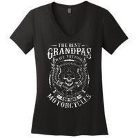 Best Grandpas Have Tattoos And Ride Motorcycles Biker Biking Women's V-Neck T-Shirt