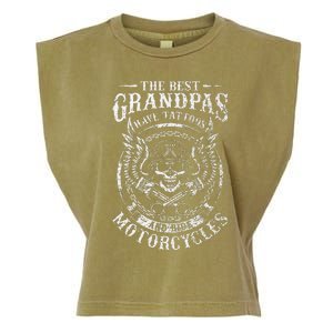 Best Grandpas Have Tattoos And Ride Motorcycles Biker Biking Garment-Dyed Women's Muscle Tee