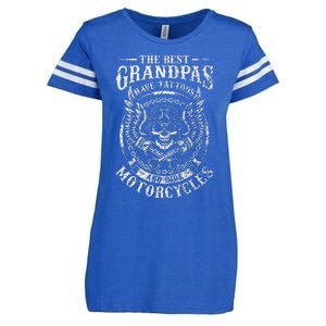 Best Grandpas Have Tattoos And Ride Motorcycles Biker Biking Enza Ladies Jersey Football T-Shirt