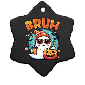 Bruh Ghost Halloween Cute Ghost Trick Or Treat Candy Ceramic Star Ornament