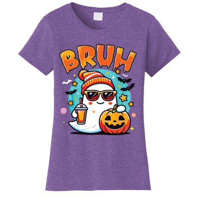 Bruh Ghost Halloween Cute Ghost Trick Or Treat Candy Women's T-Shirt