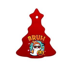 Bruh Ghost Halloween Cute Ghost Trick Or Treat Candy Ceramic Tree Ornament