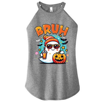 Bruh Ghost Halloween Cute Ghost Trick Or Treat Candy Women’s Perfect Tri Rocker Tank